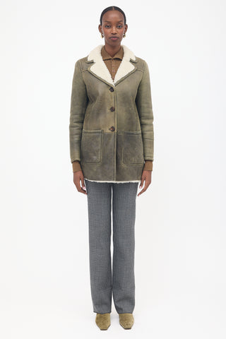 Prada 2012 Aged Shearling Coat