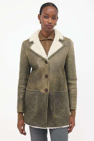 Prada 2012 Aged Shearling Coat