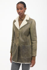 Prada 2012 Aged Shearling Coat