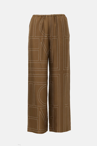 Toteme Silk Satin Monogram PJ Pant