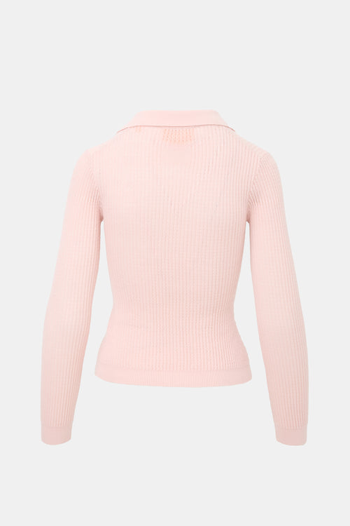 Guest In Residence Cashmere Ribbed Waffle Polo