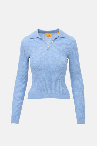 Guest In Residence Cashmere Ribbed Waffle Polo