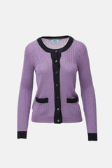 Prada Ribbed & Jersey Knit Cardigan