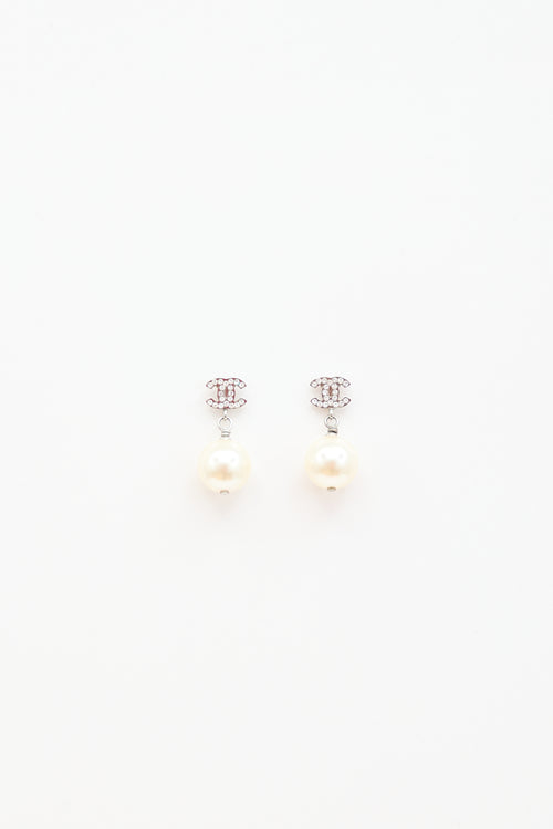 Chanel FW 2016 Faux Pearl CC Earrings