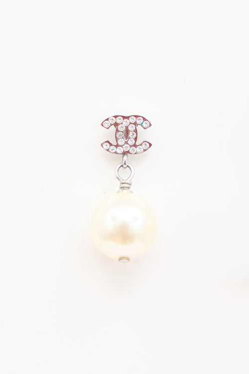 Chanel FW 2016 Faux Pearl CC Earrings