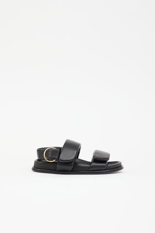 Dries Van Noten Padded Leather Velcro Sandal
