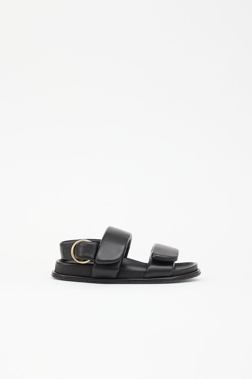 Dries Van Noten Padded Leather Velcro Sandal
