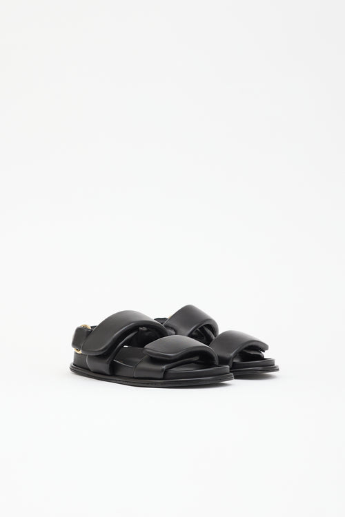 Dries Van Noten Padded Leather Velcro Sandal