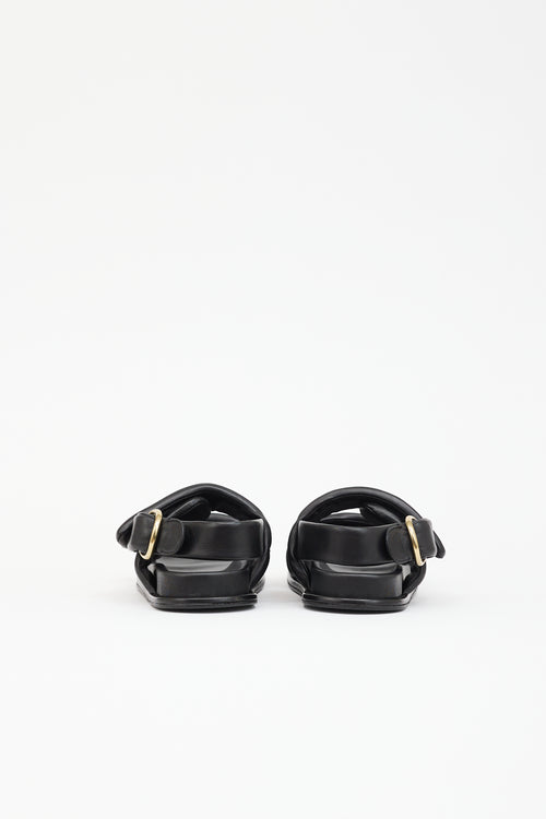 Dries Van Noten Padded Leather Velcro Sandal