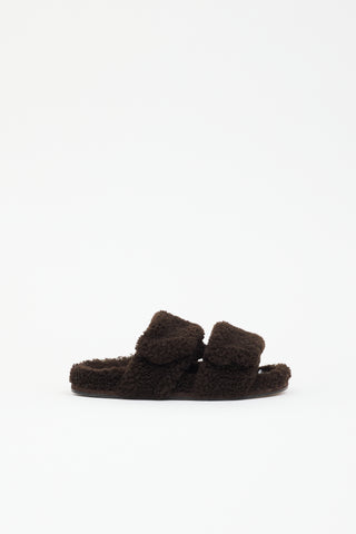 Dries Van Noten Shearling Velcro Sandal