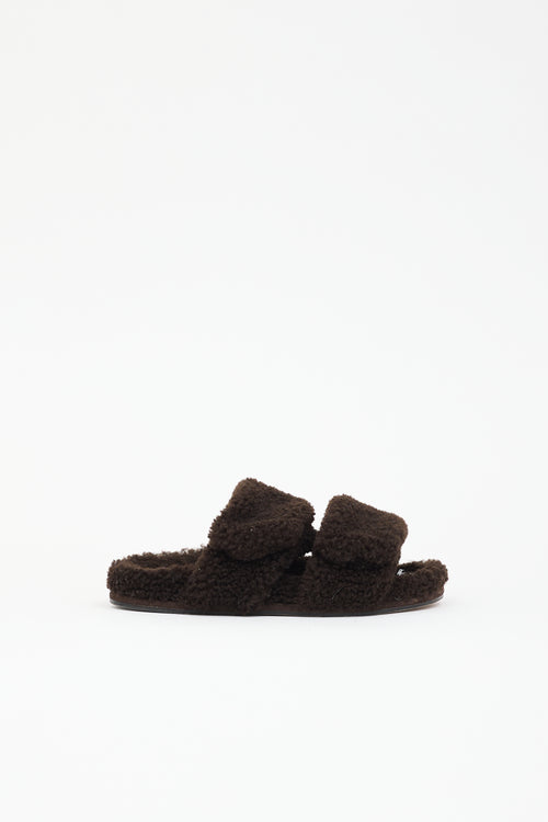 Dries Van Noten Shearling Velcro Sandal