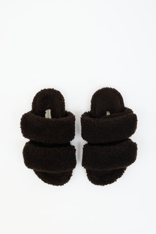 Dries Van Noten Shearling Velcro Sandal