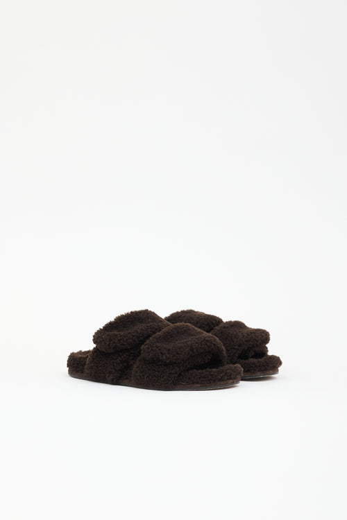 Dries Van Noten Shearling Velcro Sandal
