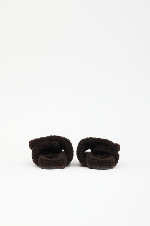 Dries Van Noten Shearling Velcro Sandal