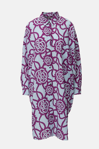 Dries Van Noten Oversized Printed Shirt Dress
