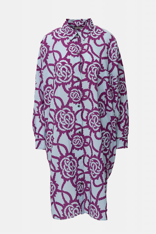 Dries Van Noten Oversized Printed Shirt Dress