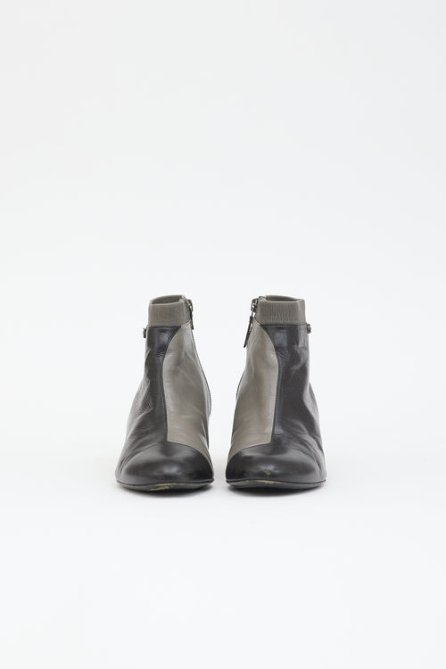 Chanel Leather Two Tone CC Boot