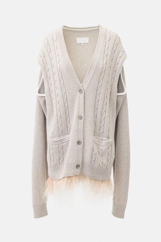 Maison Margiela Wool & Feather Oversized Cardigan