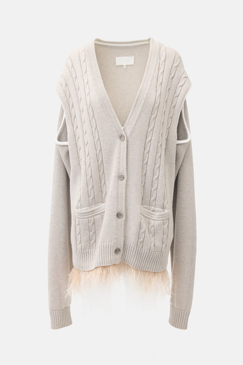 Maison Margiela Wool & Feather Oversized Cardigan