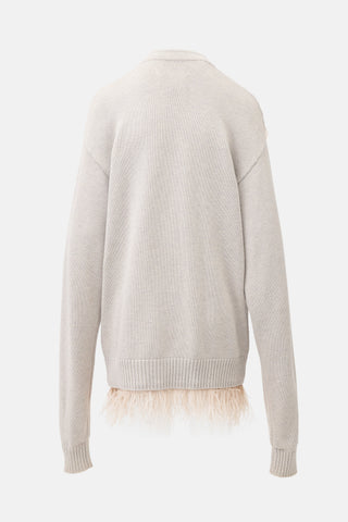Maison Margiela Wool & Feather Oversized Cardigan