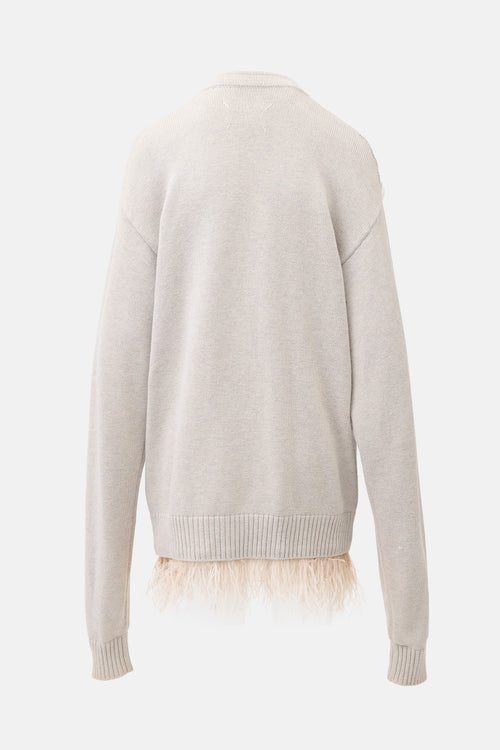 Maison Margiela Wool & Feather Oversized Cardigan