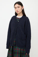 Maison Margiela Distressed Wool Cut Out Cardigan