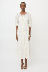 LoveShackFancy Crepe Broderie Anglaise Bex Dress