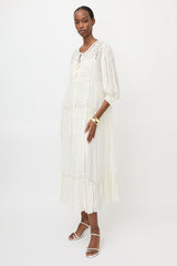 LoveShackFancy Crepe Broderie Anglaise Bex Dress