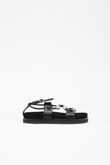 Loewe X Paula's Ibiza Leather Fussbett Sandal