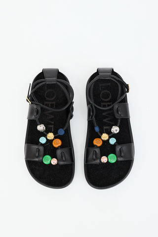 Loewe X Paula's Ibiza Leather Fussbett Sandal