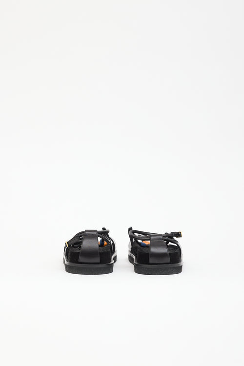Loewe X Paula's Ibiza Leather Fussbett Sandal
