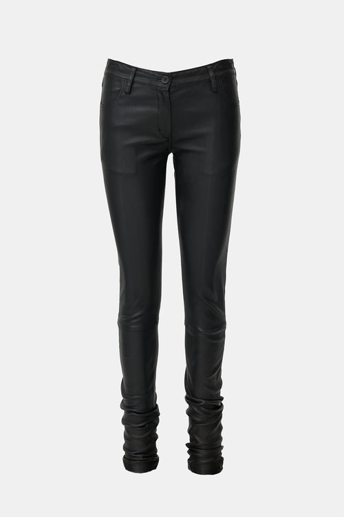 Ann Demeulemeester Leather Slim Leg Pant