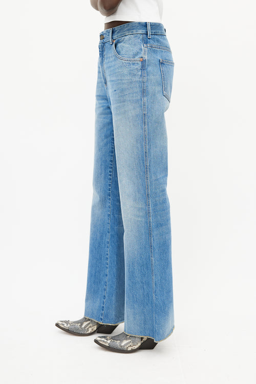 Gucci Blue Medium Wash Flared Denim Jeans