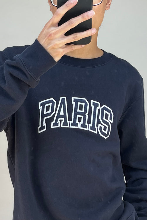 Navy Paris Crewneck Sweater