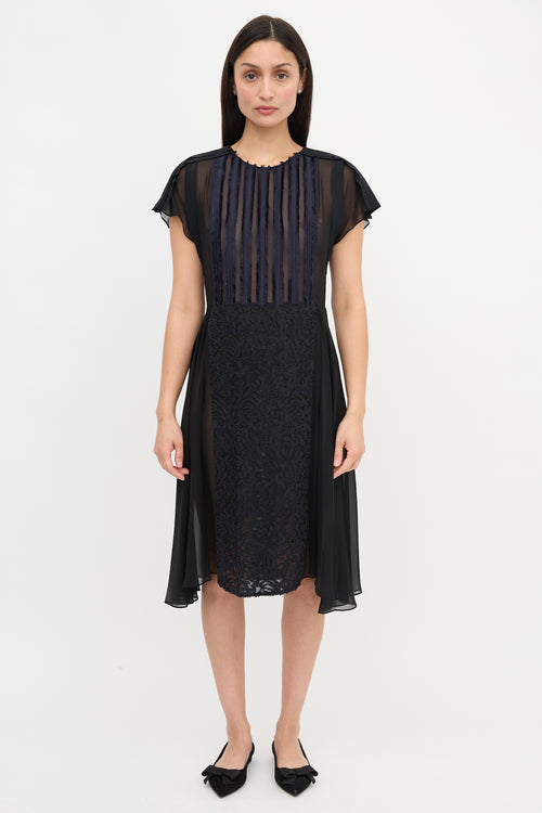 3.1 Phillip Lim Sheer Chiffon Embroidered Dress