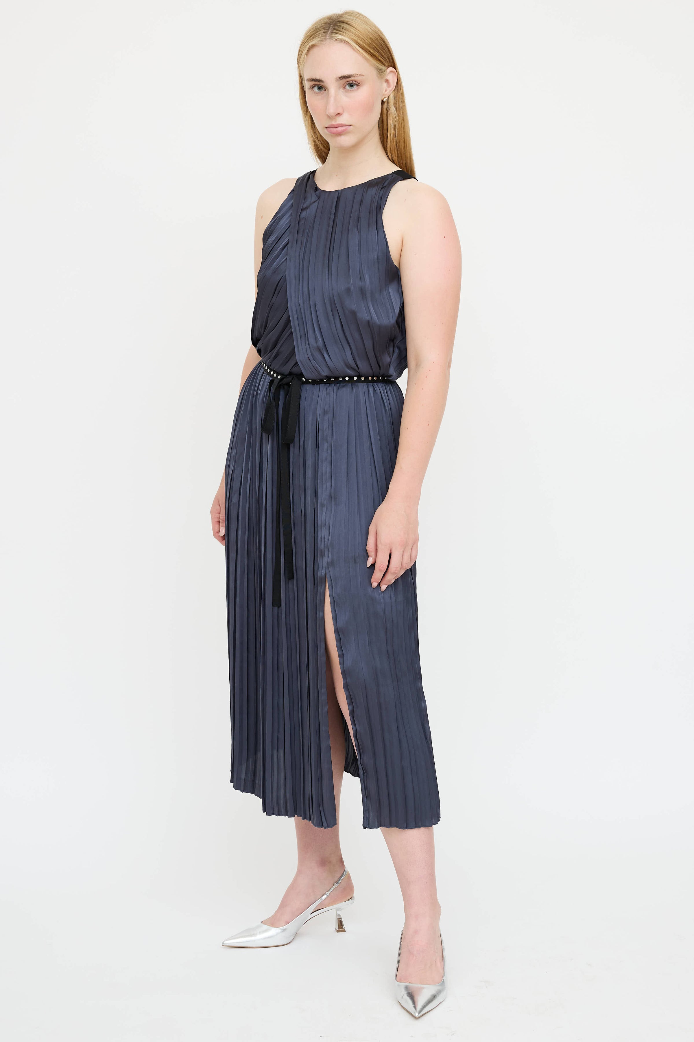3.1 phillip lim pleated dress Pleated A-Line Dress With Lace Insert 3.1 Phillip Lim