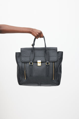 3.1 Phillip Lim Black Leather Pashli Zip Bag