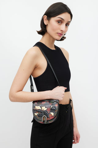 3.1 Phillip Lim Black & Multicolour Leather Printed Hana Saddle Bag