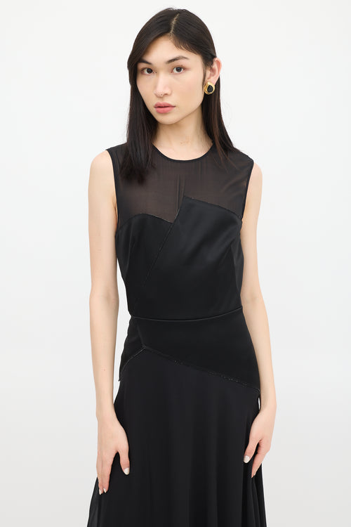 3.1 Phillip Lim Black Silk Panelled Dress