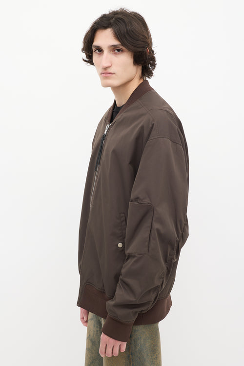 3.1 Phillip Lim Brown Nylon & Cotton Bomber Jacket