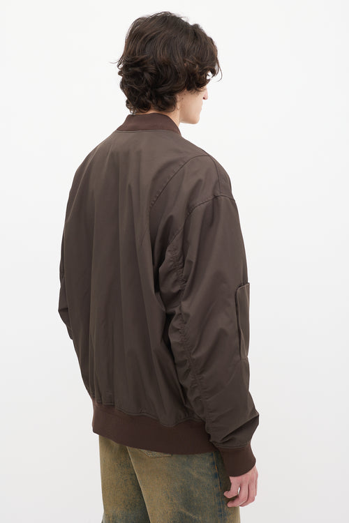 3.1 Phillip Lim Brown Nylon & Cotton Bomber Jacket