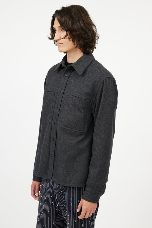3.1 Phillip Lim Dark Grey Wool Shirt Jacket