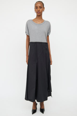 3.1 Phillip Lim Grey & Black Short Sleeve Dress