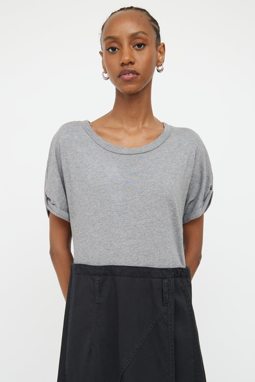 3.1 Phillip Lim Grey & Black Short Sleeve Dress