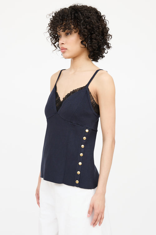 3.1 Phillip Lim Knit Ribbed Button Tank