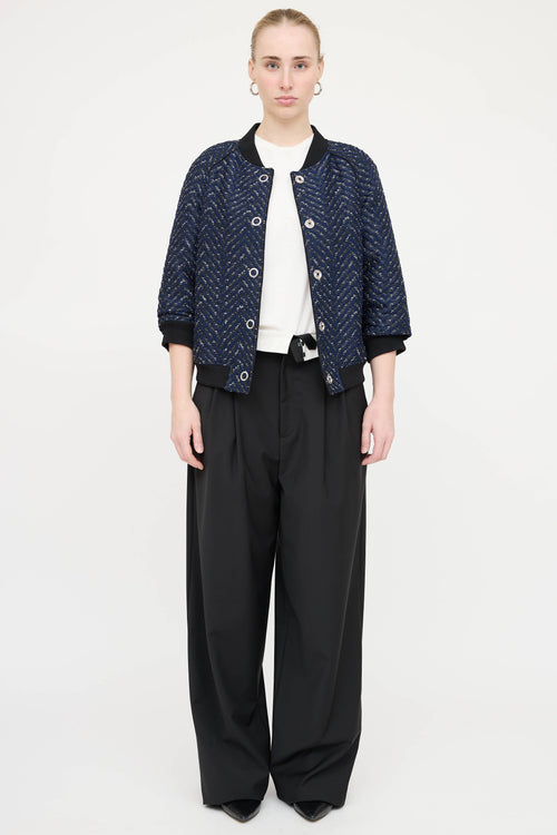 3.1 Phillip Lim Textured Bomber Jacket