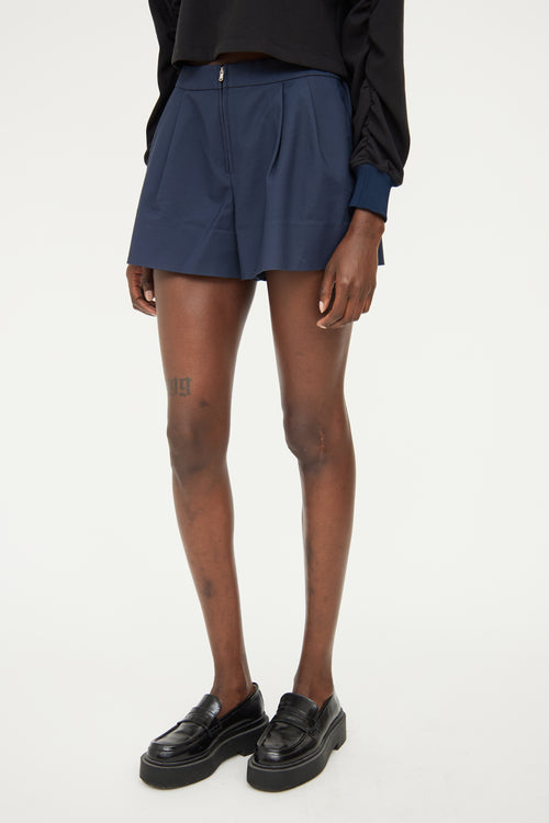 3.1 Phillip Lim Navy Pleated Zip Short