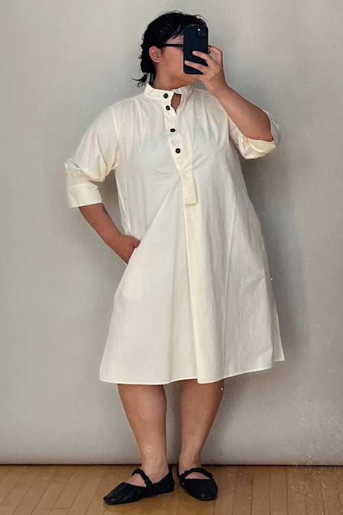 Cream Knoll Shirt Dress