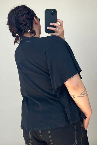 Black Asymmetrical Drape Top