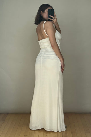 White Naomi Ruched Dress
